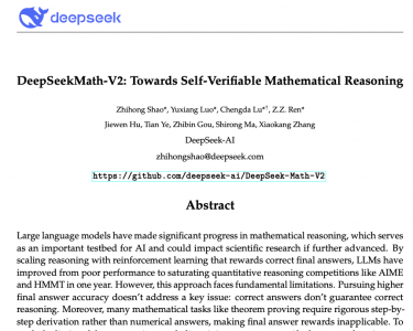 DeepSeek-Math-V2数学模型开源，成绩碾压OpenAI和谷歌
