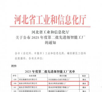 衡水以岭药业获评河北省“先进级智能工厂”