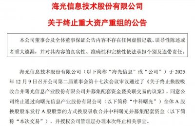 真可惜!5000亿科创巨头吸并案终止!原因是?