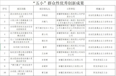 【荣誉之星】雪峰科技34项创新成果入选新疆维吾