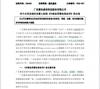 两年虚增营收近1亿!300460,明起“