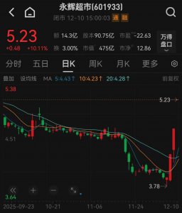 永辉超市连续3天涨停，最新公告：存大幅下跌风