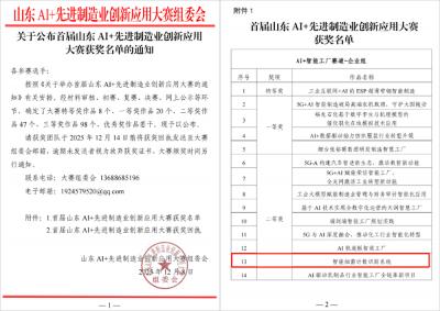 辰欣药业荣获山东省AI+先进制造业