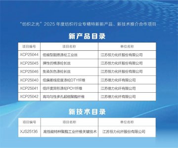 恒力石化多项成果入选“纺织之光”专精特新名