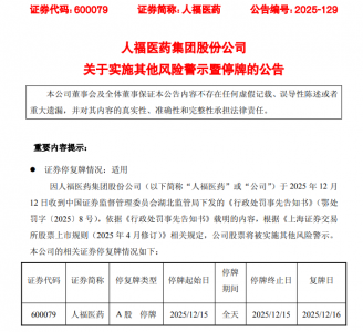 周一停牌！600079，将被ST！公司回应