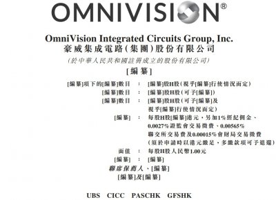 豪威集团通过港交所聆讯 为全球第三大数字图像