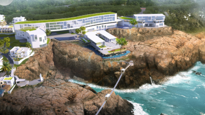 大陈岛海岛风情度假酒店项目顺利完成首根钢柱