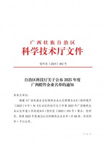 喜报！广西氯碱获评2025年广西瞪羚企业