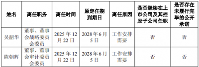 华电新能2名董事及总经理、副总等多位高管，辞