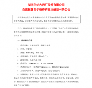 华纳药厂盐酸异丙肾上腺素注射液获批,视同过