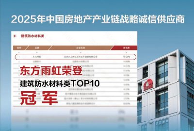 东方雨虹荣登“2025年中国房地产产业链战略诚信