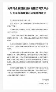 永安期货天津分公司被出具警示函，涉客户回访