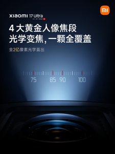 小米17 Ultr支持全2亿像素光学直出：