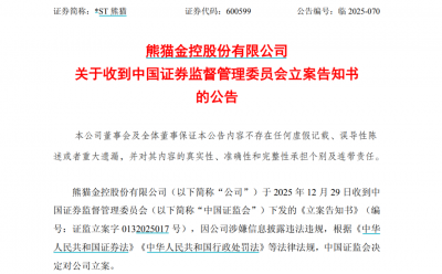 600599，被证监会立案！