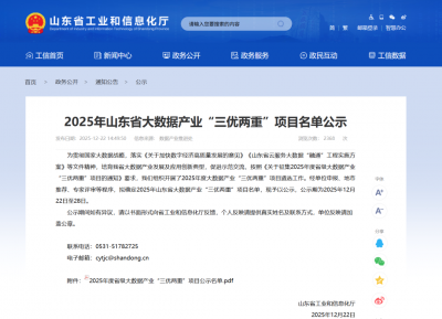 中孚安全再获殊荣，入选2025年山东省大数据产业