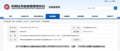 安徽一上市公司 被责令改正！