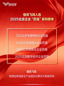 佳讯飞鸿荣登2025北京四大百强榜单，科创制造与