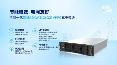优优绿能新一代欧标40kW SiC(G2)VPFC超高效模块开启