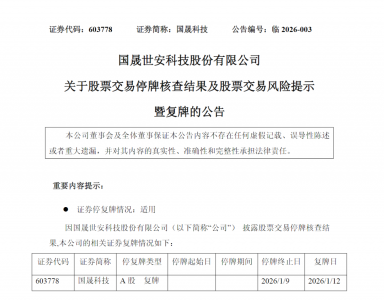 6倍大牛股,停牌核查结束,明日复牌