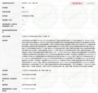 全聚德王府井店被罚 厨房油烟废气排放超过限值