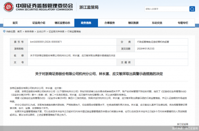 因投资者账户实名制管理不到位等问题，浙商证