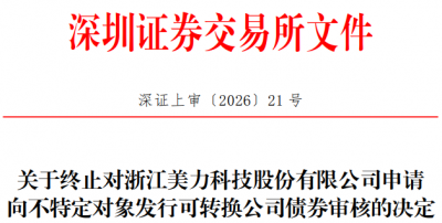 美力科技终止发行不超3亿元可转债