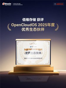 佰维荣膺 OpenCloudOS “2025 优秀生态伙伴”