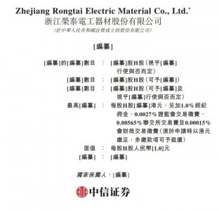 浙江荣泰递表港交所