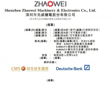 兆威机电通过港交所聆讯 为中国最