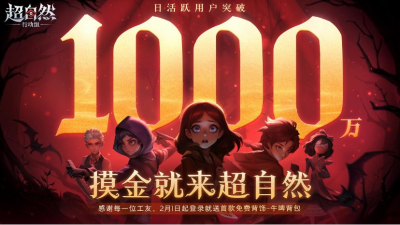 巨人网络《超自然行动组》DAU突破1000万