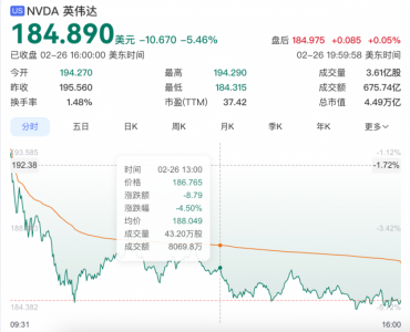 英伟达市值一夜蒸发超1.7万亿元 什