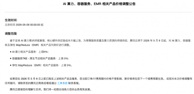 腾讯云官宣涨价：AI算力、容器、