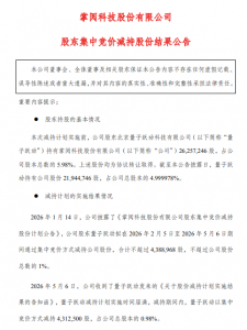 掌阅科技股东量子跃动减持计划届满 持股比例降