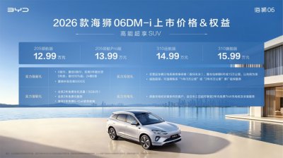 纯电续航升至310km 2026款比亚迪海狮06DM-i上市：售