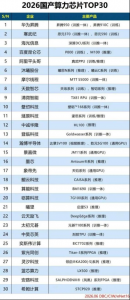 国产算力芯片30强揭晓：赛道细分，中诚华隆与曦