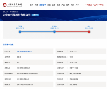 企查查撤回IPO申请，上交所终止主