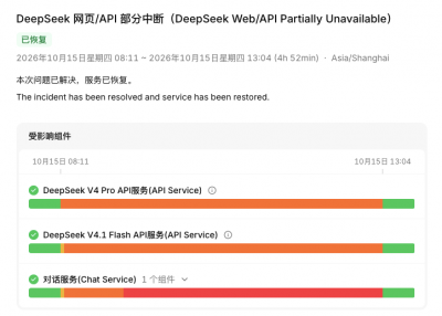 DeepSeek服务中断近5小时，官方致歉