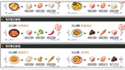 航海王热血航线厨师的心愿11月15日食材完美搭配