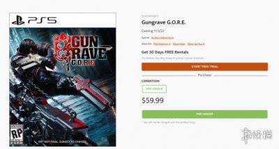 号外号外！动作射击游戏《铳墓GORE》发售日泄露