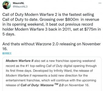 《使命召唤19》大卖 首周末销售额超8亿美元
