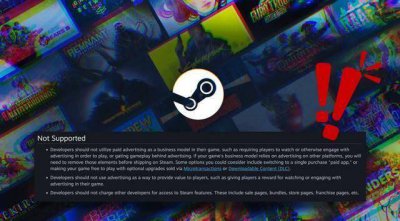 Steam游戏迎来新规 禁止所有强迫玩家看广告的游